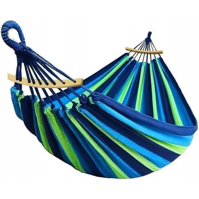 XXL Dubbele Hangmat 220kg Blauw - Comfortabel en draagbaar