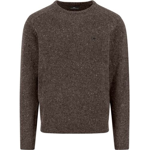Fynch-Hatton Trui O-Neck Donegal Knit Dark Chocolate / male