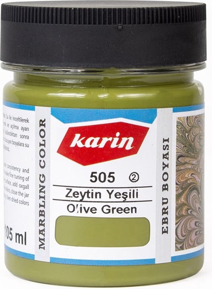Ebru / Papiermarmer Verf - Olijfgroen - 105 ml