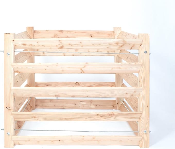 Robuuste Houten Compostbak van Larikshout FSC-Gecertificeerd 85x85x80 cm