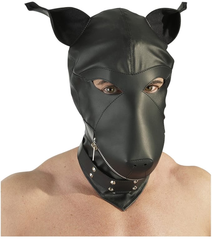 Leder imitatie hondenmasker