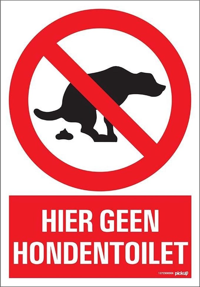 Pickup bord 33 x 23 cm Combinatie - Hier geen hondentoilet