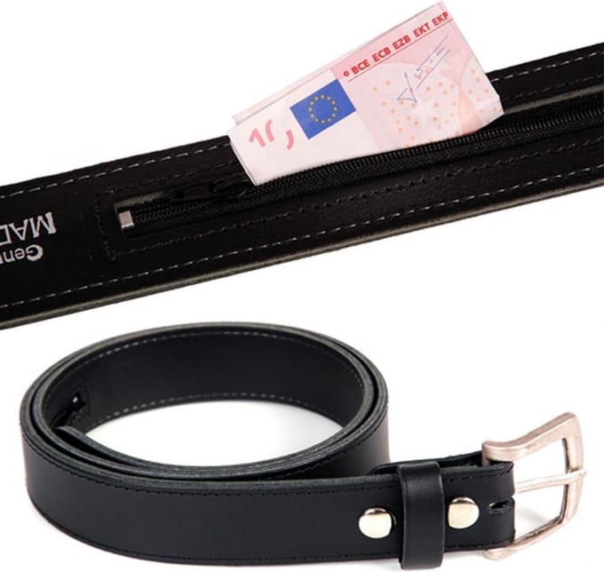 101 Inc Leren Riem Met Geldvak 125
