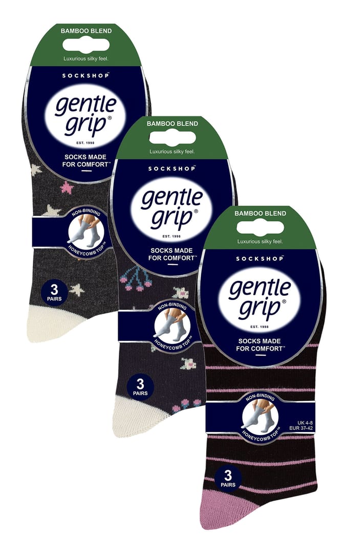 Gentle Grip - Dames 9 Pak Bamboe Sokken - SOLRM414237