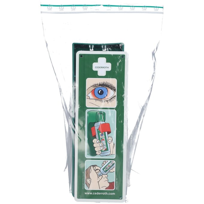 Wandhouder Cederroth, voor oogdoucheflacon 500 ml, groen