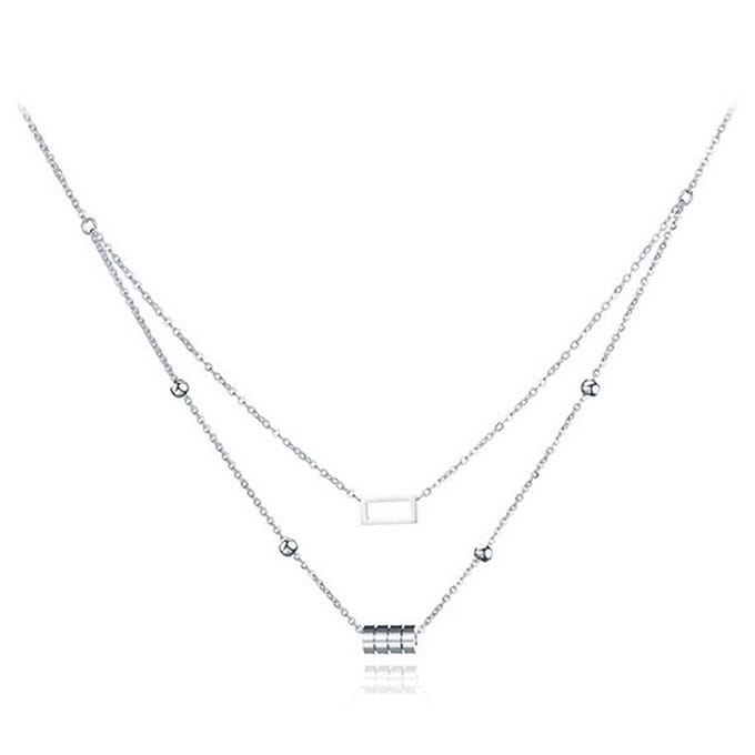 Cilla Jewels dames choker Edelstaal Cylinder Square Zilverkleurig