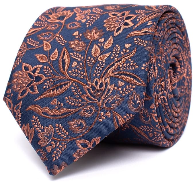 Tresanti DONATI Silk tie with flowers Orange (TRTIIE359 - 507)