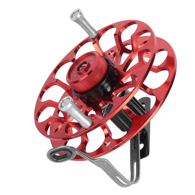 Visgerei Visreel Draagbaar Multifunctioneel Volledig Metaal Spinmolen Windvuurwiel(Rood ) blue