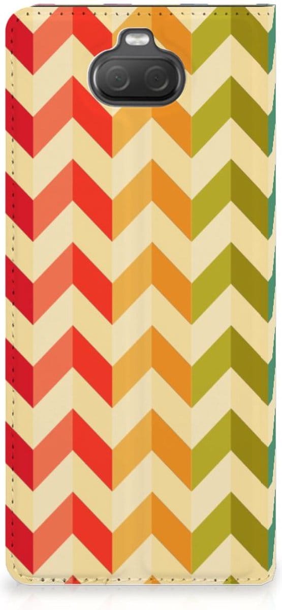 Sony Xperia 10 Hoesje met Magneet Zigzag Multi Color