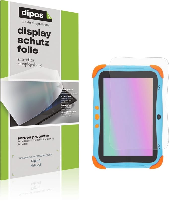dipos – 2x Matte Beschermfolie geschikt voor Digma Kids A8 | Krasbestendige & antireflecterende Screenprotector Ultra-Thin