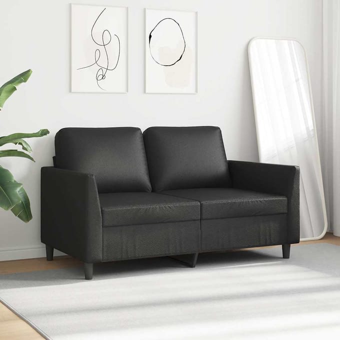 vidaXL - Tweezitsbank - 120 - cm - kunstleer - zwart