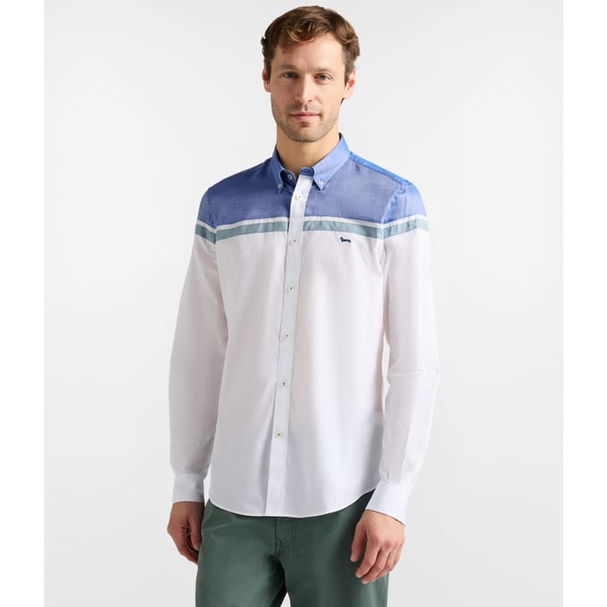 shirt met contrasten regular fit white man