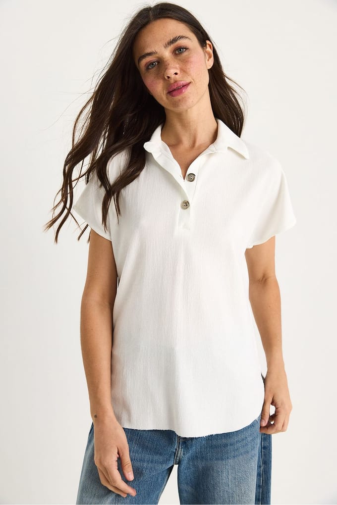 Ontspannen Fit Met Knopen Polo T-Shirt