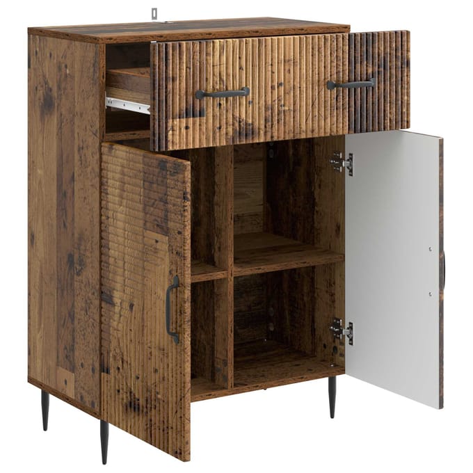 vidaXL - Dressoir - Oud - hout - 66 - x - 34,5 - x - 89,5 - cm - Bewerkt - hout