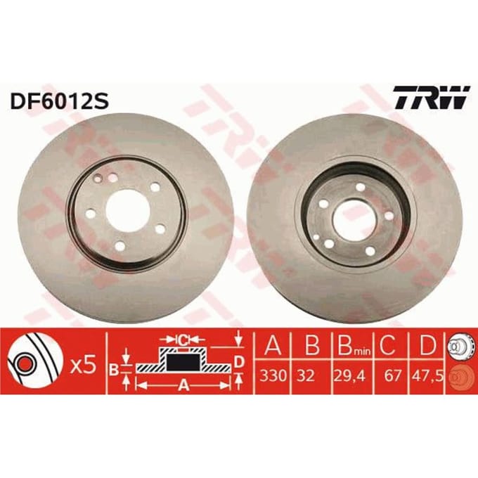 Remschijf TRW DF6012S