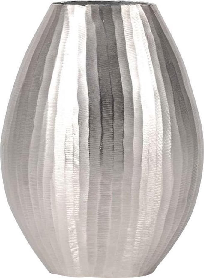 Rasteli Vaas Aluminium Ovaal Zilver L 29 B 18 cm H 39 cm‎‎
