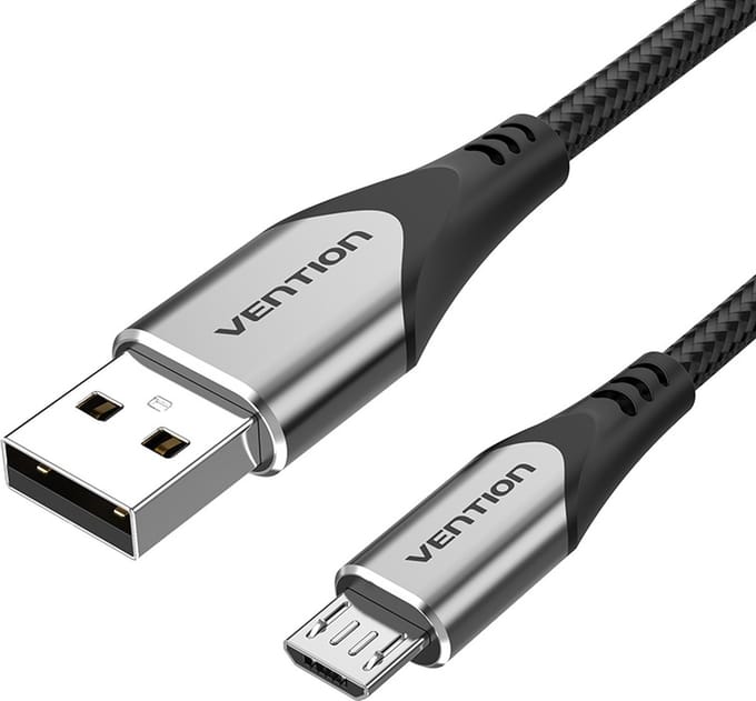 Vention COAHG USB-kabel USB 2.0 1,5 m Mini-USB B Micro-USB B Aluminium, Zwart