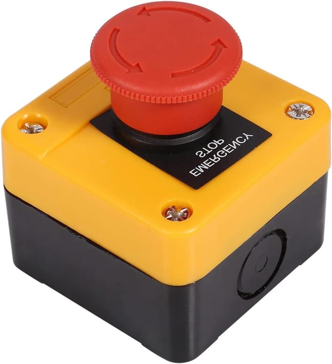 Noodstopknop - Paddestoelschakelaar - Machinebesturing - Compact ontwerp - 660V 10A - Rood