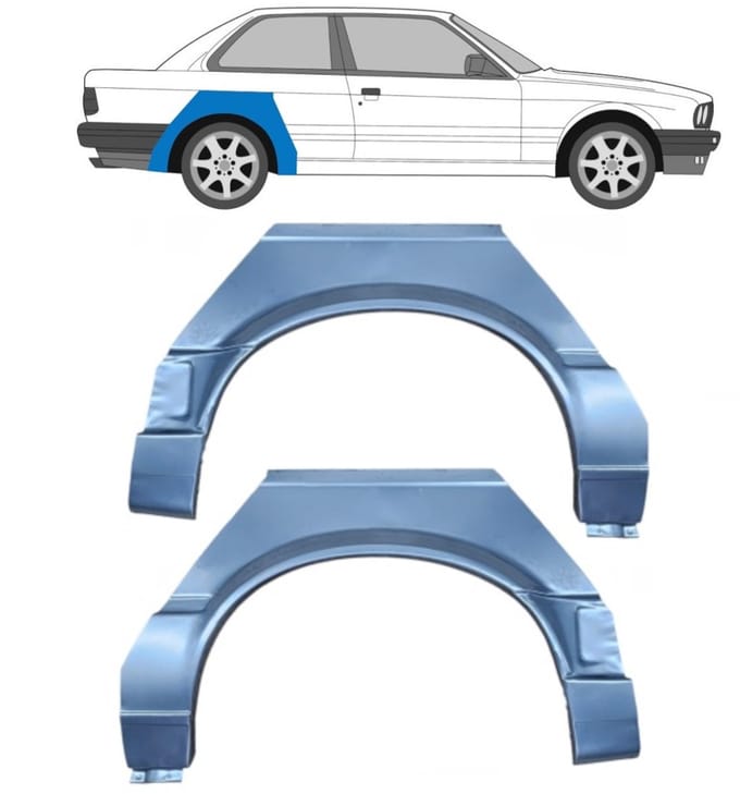 Reparatiepaneel achterspatbord voor BMW 3 E30 1982-1994 / Links + Rechts / Set