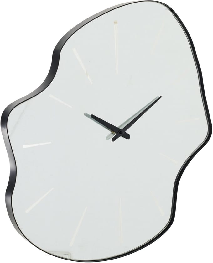 J-Line klok Onregelmatig - glas - zwart