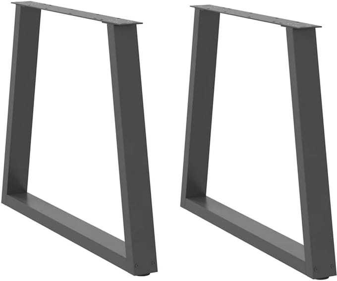 Set van 2 V-vormige Tafelpoten voor Eettafel, Antraciet Staal