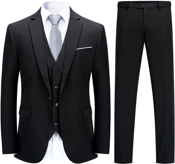 Slim Fit Heren Kostuum 3 Delig Blazer Gilet en Pantalon