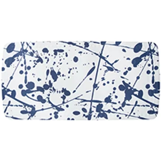Spirella Bang Badkuip Insert – Antislip Badmat van PVC – Blauw/Wit – 71 × 36 cm