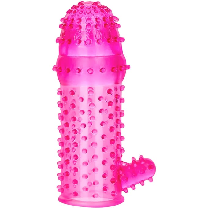 Genoppte Penishuls met Klitorisreizer, 13 cm