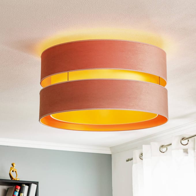 Duolla Plafondlamp Golden Duo Ø 60 cm lichtroze/goud