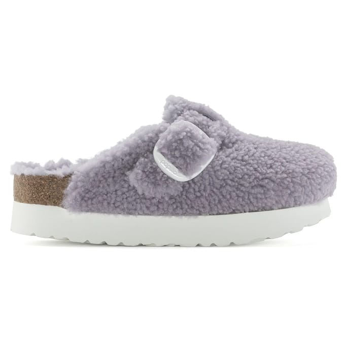 Damesklompen Papillio Boston Big Buckle Platform Fur