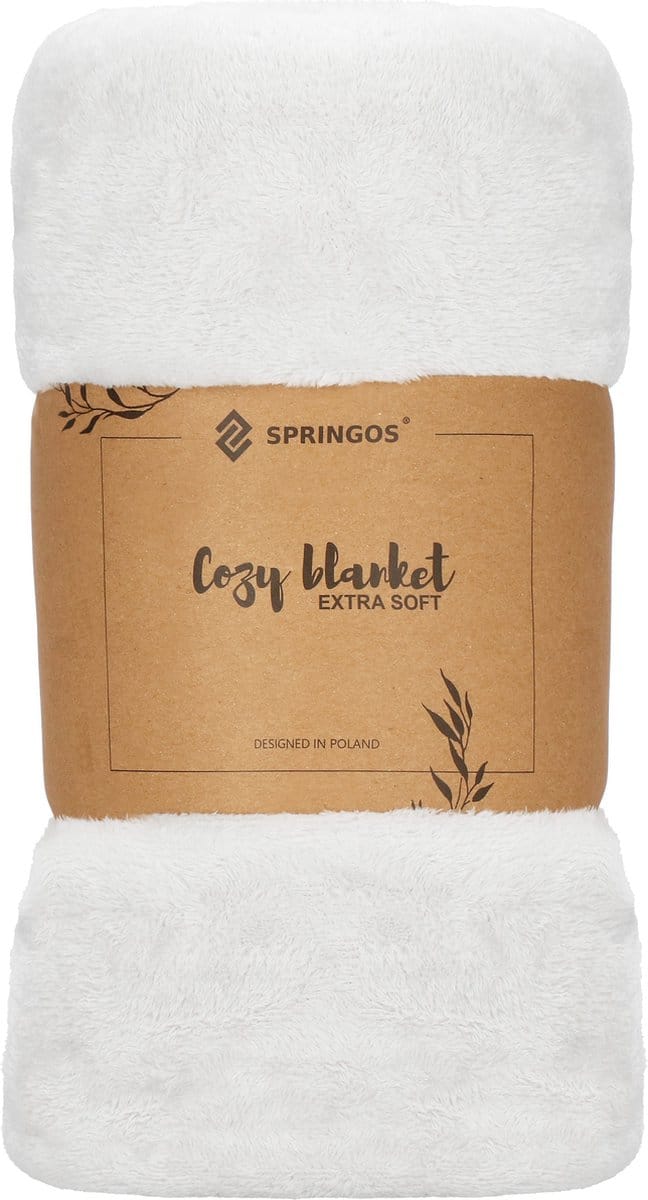 Springos Deken Fleece 150 x 200 cm Lichtgrijs - bank