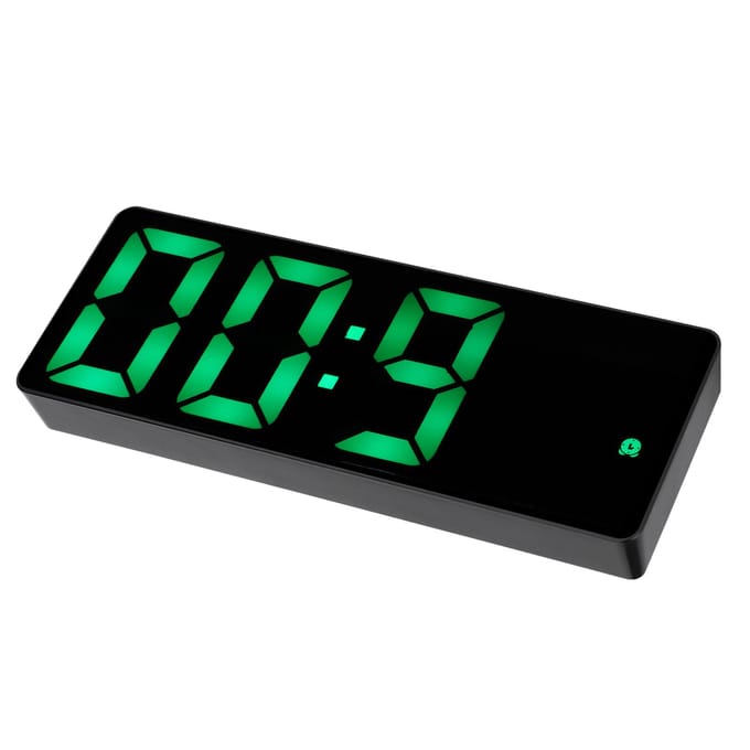 Elektronische Klok LED Display Digitaal Spiegel Wekkers Batterij PlugIn Dubbel Gebruik 0712 gray