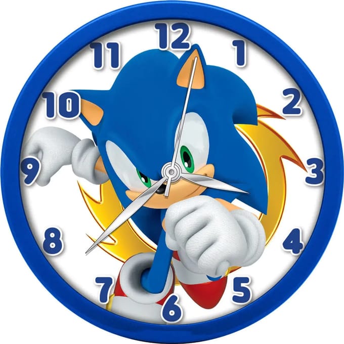 Sonic Wandklok - Klok - The Hedgehog - 25CM - Blauw