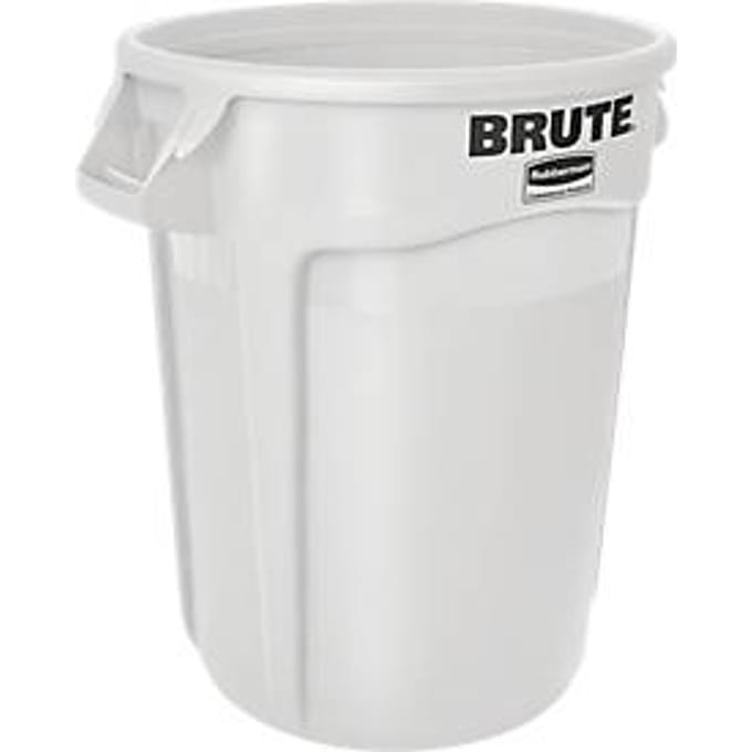 Rubbermaid Brute-afvalbak, rond, Ø 495 x H 580 mm, 75 l, kunststof, wit