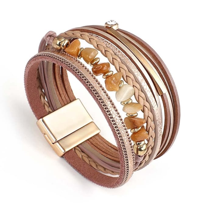 Sorprese armband - Spring - wikkelarmband - armband dames - leer - cadeau - Model D