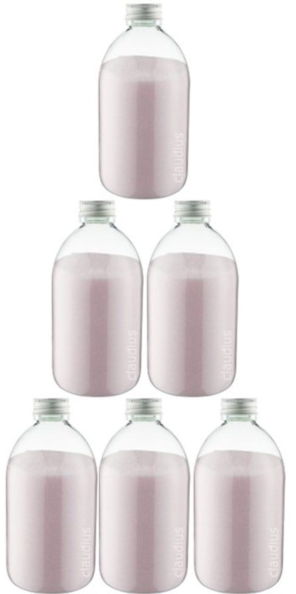 Scrubzout Rozen 650 gram - Fles met aluminium dop - set van 6 stuks - Hydraterende Lichaamsscrub