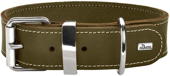 Hunter Halsband Aalborg Special Olijfgroen - Hondenhalsband - 55 cm