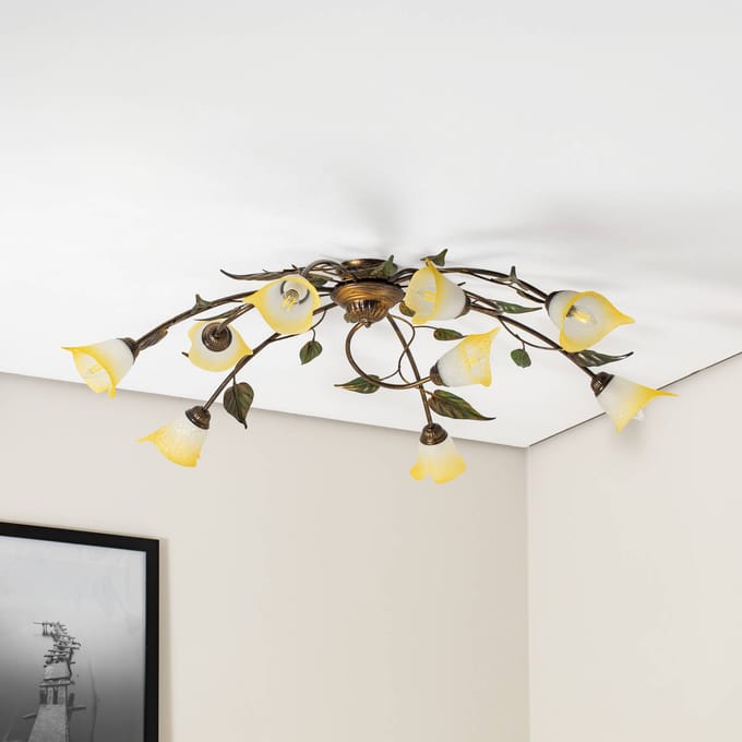 ONLI Plafondlamp Miranda 9-lamps, brons