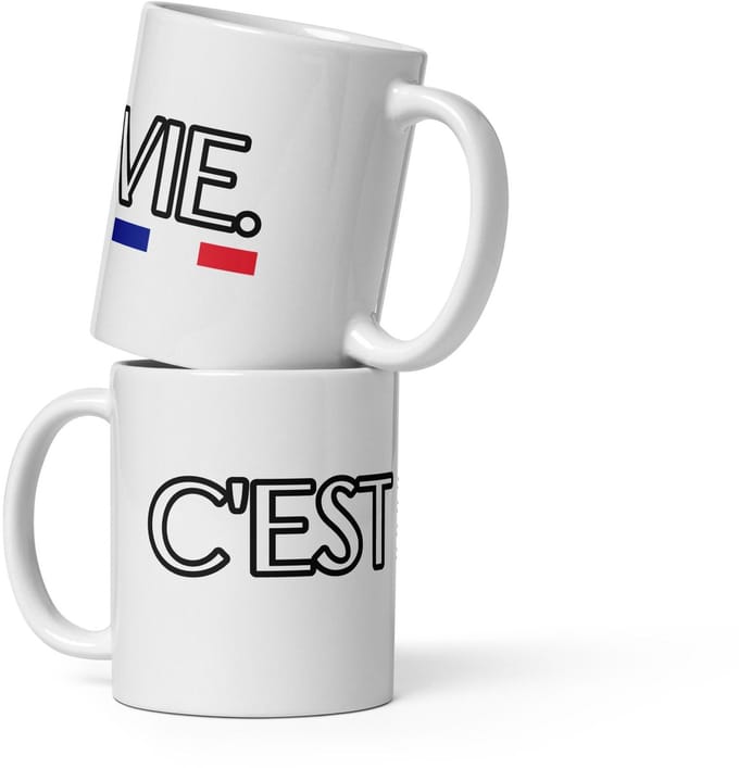 De2pktjes - Witte Glanzende Mok met C'est la Vie Opdruk - 300 ml