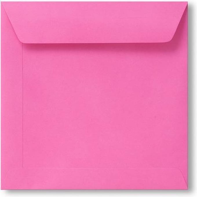 Envelop 22 x 22 Knalroze, 100 stuks