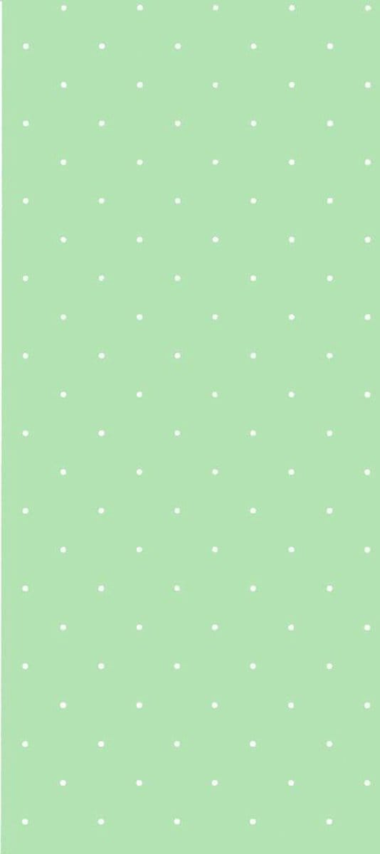 Dutch Wallcoverings Vlakvinylbehang stipjes - groen/wit