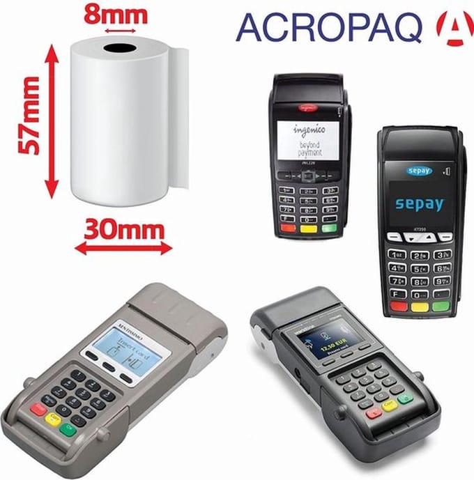 Thermische pin rollen voor pin apparaat 57x30 x 8.         5 stuks per verpakking