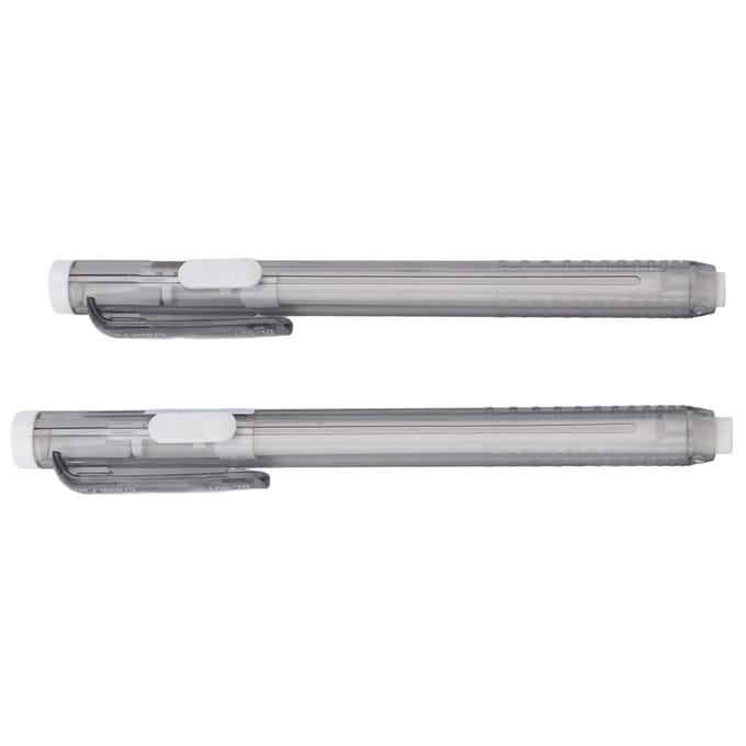 Ensemble de 2 stylos gommes rétractables et recharges white