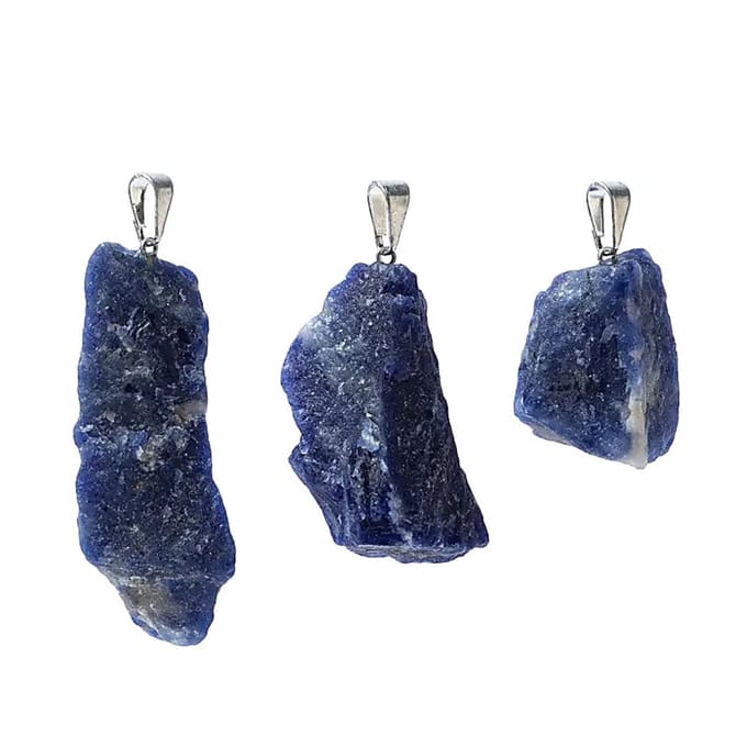 Sodaliet ruw edelsteenhanger