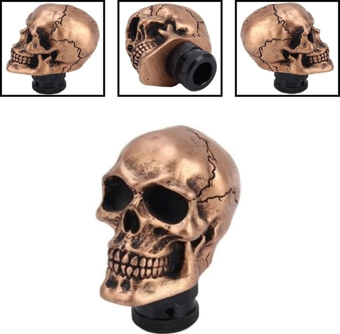 LOUZIR Pook Knop Skull Shift Gear Knob - hars en aluminiumlegering