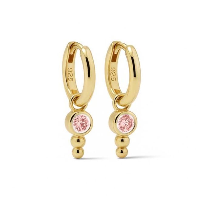 Karma Oorhangers Steen Figaro Light Pink Goudkleurig