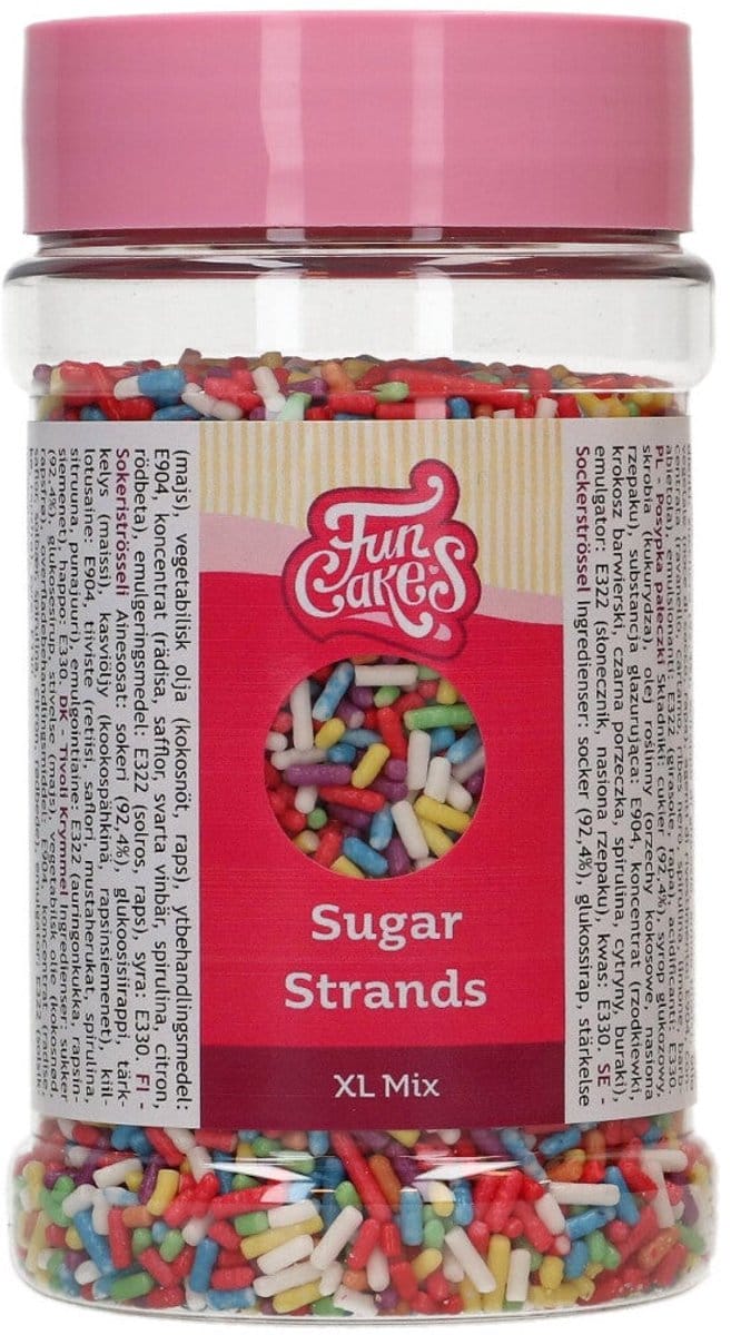 FunCakes Sugar Strands XL - Mix - 225 g - Sprinkles - Eetbare Taartdecoratie