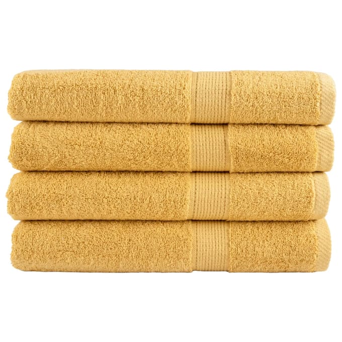 vidaXL - Handdoeken - SOLUND - 4 - st - 600 - g/m² - 100x200 - cm - goudkleurig
