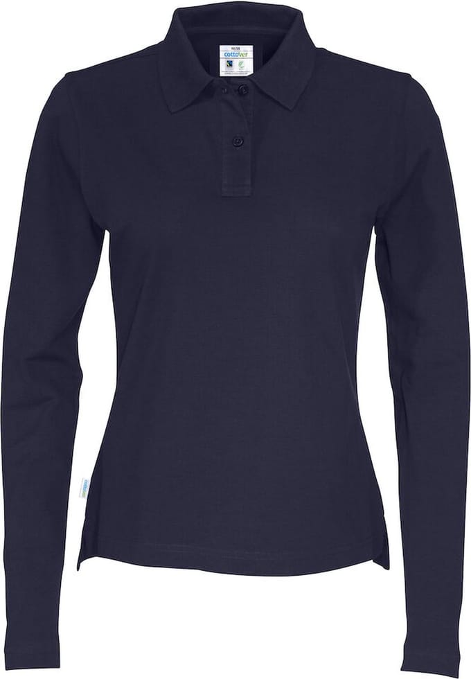 Cottover POLO PIQUE LONG SLEEVE LADY - GOTS GECERTIFICEERD 141017 - Marine - L