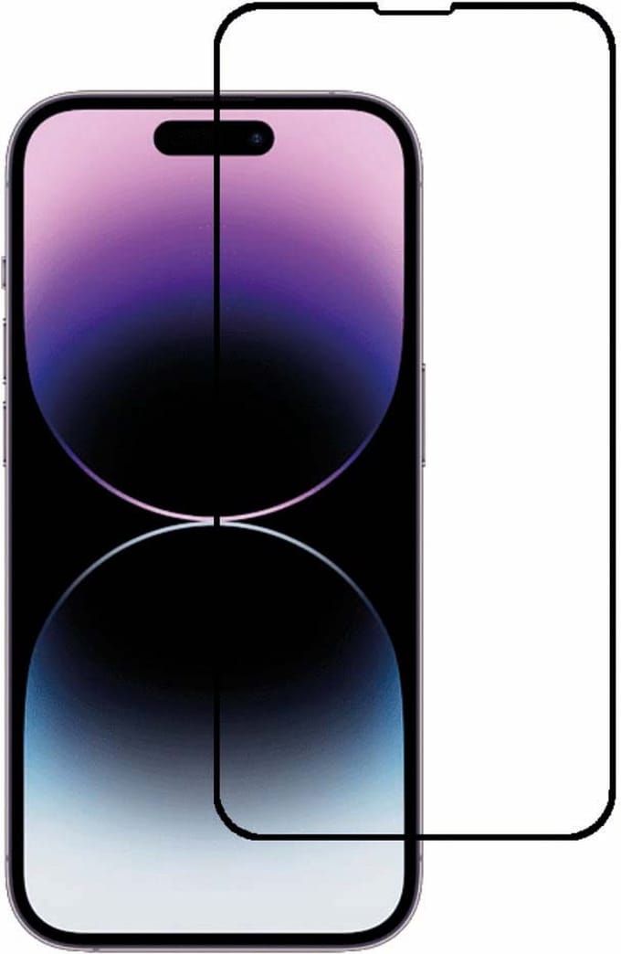 Smartphonica Full cover tempered glass screenprotector voor iPhone 14 Pro Max van gehard glas met afgeronde hoeken geschikt voor iPhone 14 Pro Max